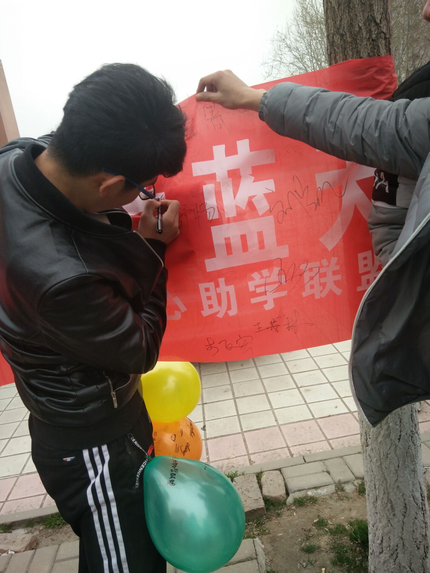 “共植万顷绿,同撑一片天”